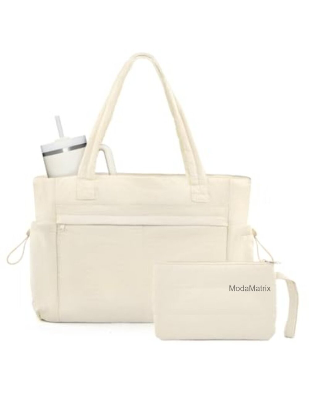 RHDZO Nylon Tote Bag with 15.6 Inch Laptop Compartment Cup Holder